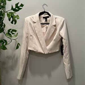 Cropped Cream/Beige Blazer - Forever 21 size small